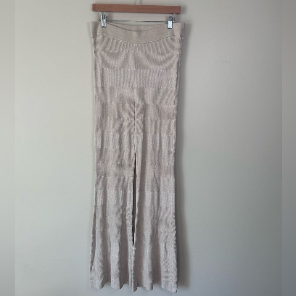 Revolve Song of Style Tonal Elyse Ribbed Knit High Waist Flare Pants Size XL - Picture 3 of 10